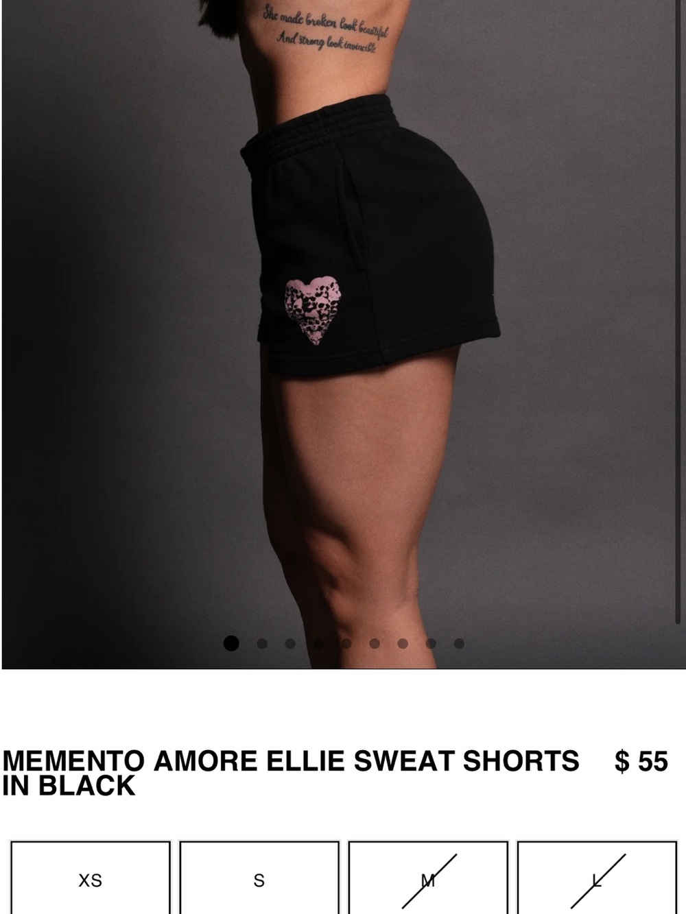Darc Sport Black Athletic Shorts with Pink Heart
